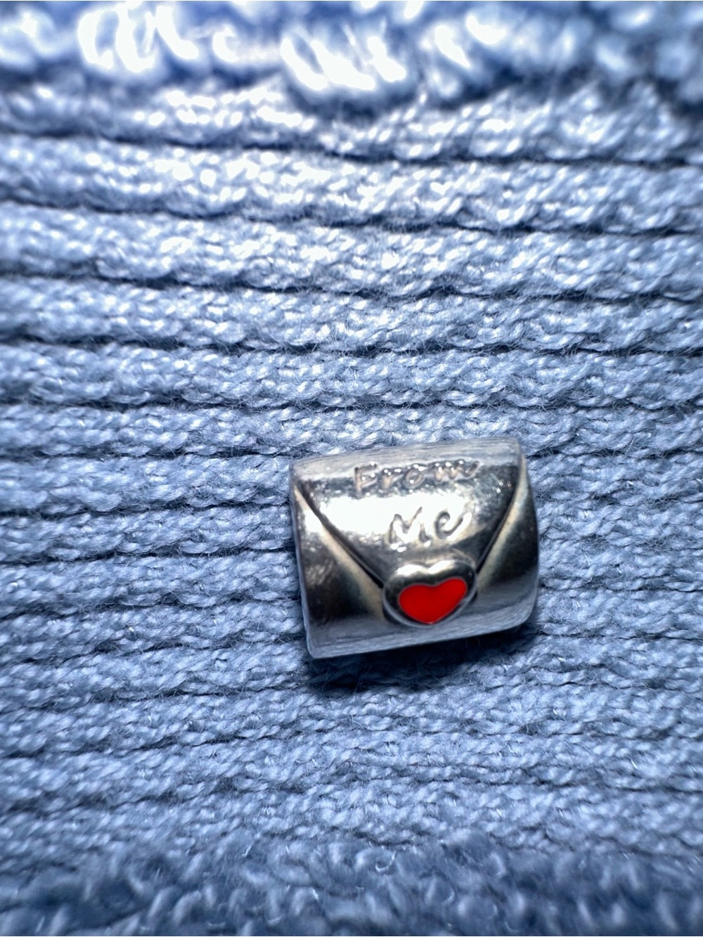 PANDORA Sterling Silver 'To My Love, From Me Red Heart Enamel Charm